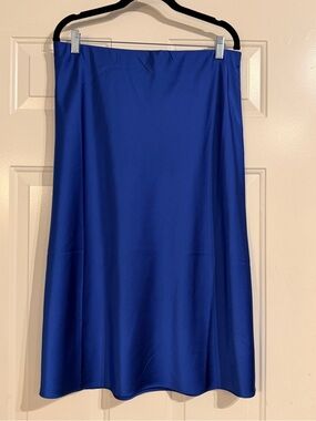 The Drop electric blue satin midi skirt sz Large